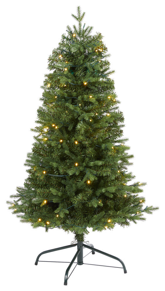 4' Vermont Fir Artificial Christmas Tree With 100 Clear LED Lights