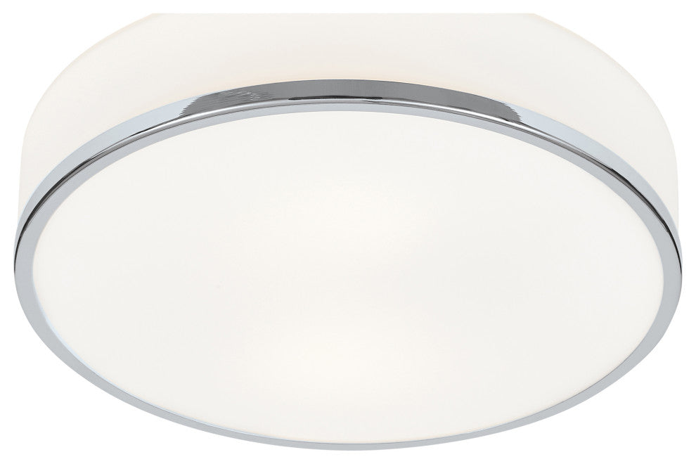 Access Lighting 20671 Aero 2 Light 13"W LED Flush Mount Drum - Chrome / Opal