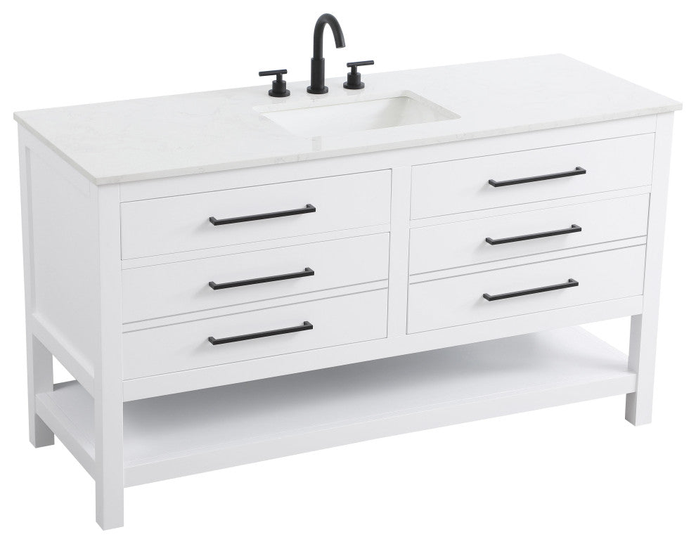 Home Living 60" Single Bathroom Vanity, White
