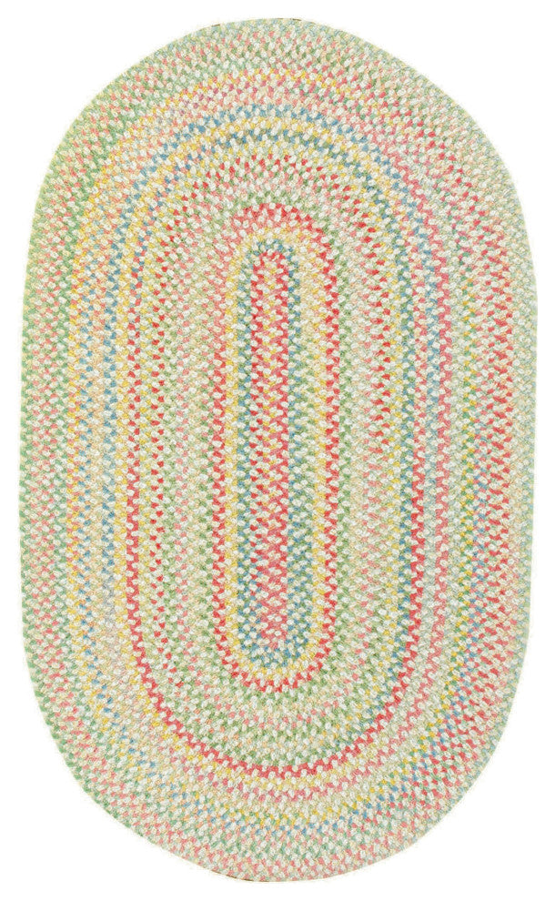 Capel Baby's Breath Natural 0450_610 Braided Rugs - 7' X 9' Oval