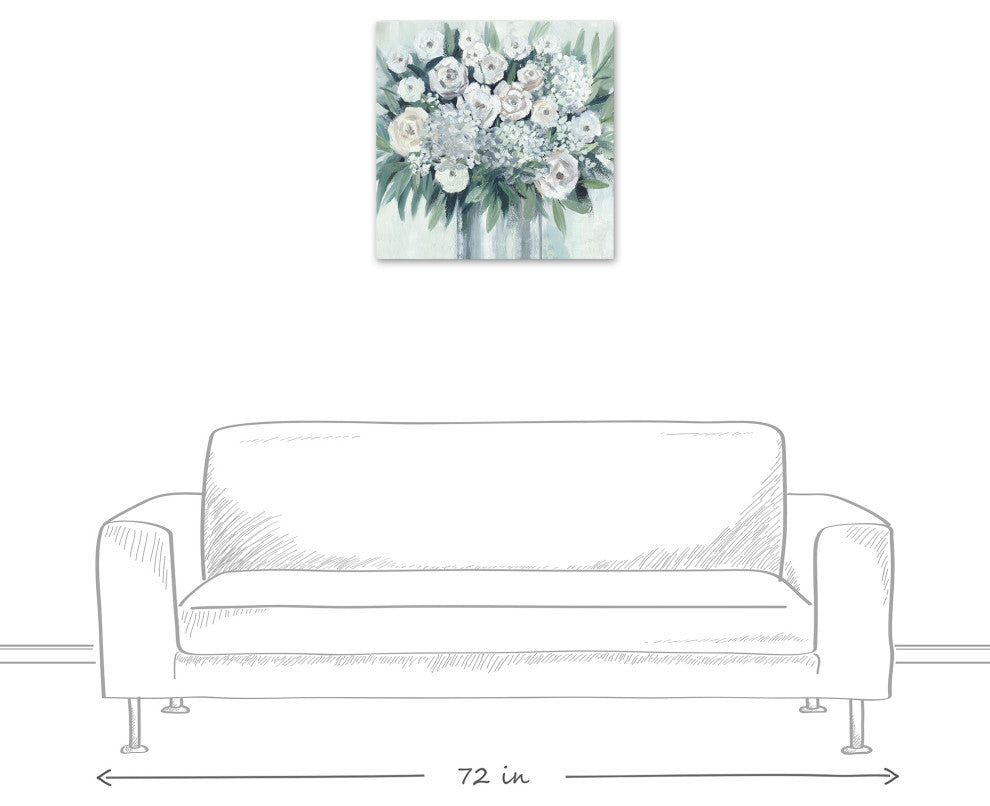 Roses and Hydrangeas Bouquet 2 24x24 Canvas Wall Art