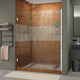 DreamLine Unidoor 53" to 54" Frameless Hinged Shower Door, Clear Glass, Chrome