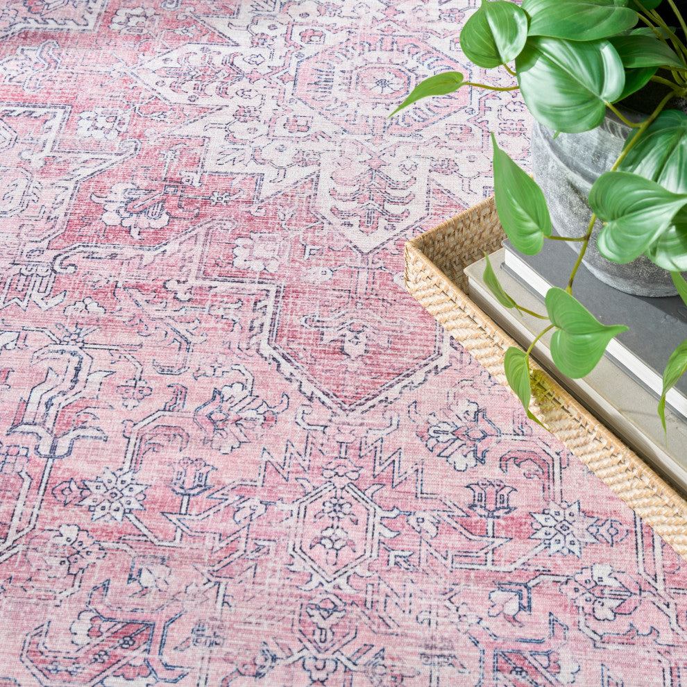 Nourison Nourison Washables 8'' x 10'' Pink Vintage Indoor Rug