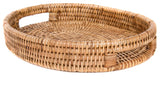 Artifacts Rattan™ Oval Tray With Cutout Handles, Honey Brown, Small