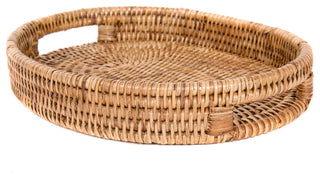 Artifacts Rattan™ Oval Tray With Cutout Handles, Honey Brown, Small
