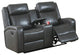 Benzara BM233100 Upholstered Manual Loveseat, USB Port/Pillow Backrest, Black