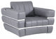 Charcoal Gray Stripe Top Grade Italian Leather Chair