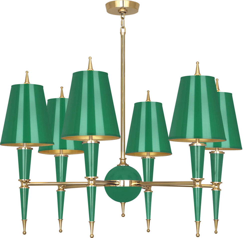 Robert Abbey-RA-G904-Six Light Chandelier, Jonathan Adler Versailles
