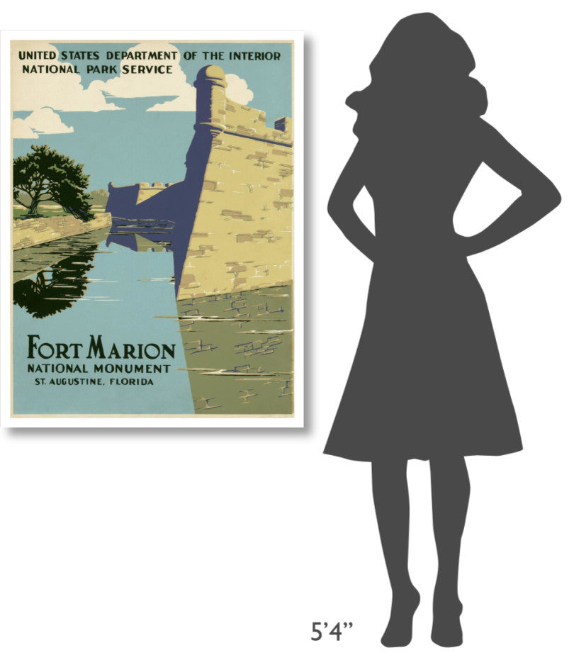 "Fort Marion National Monument, St. Augustine, ca. 1938" Paper Art, 32"x42"