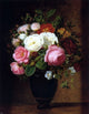 Johan Laurentz Jensen Pink and White Roses in a Black Glaze Wall Decal