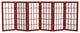 2' Tall Desktop Window Pane Shoji Screen, Rosewood, 6 Panels