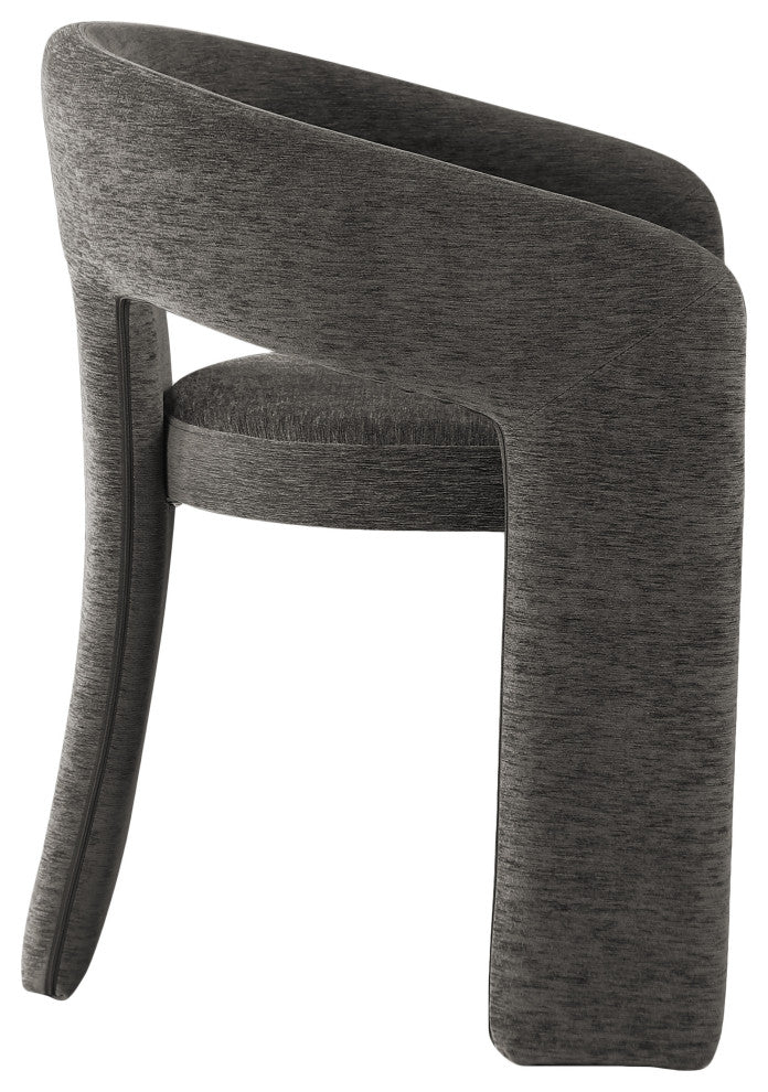 Rendition Plush Fabric Upholstered Dining Chair, Grey