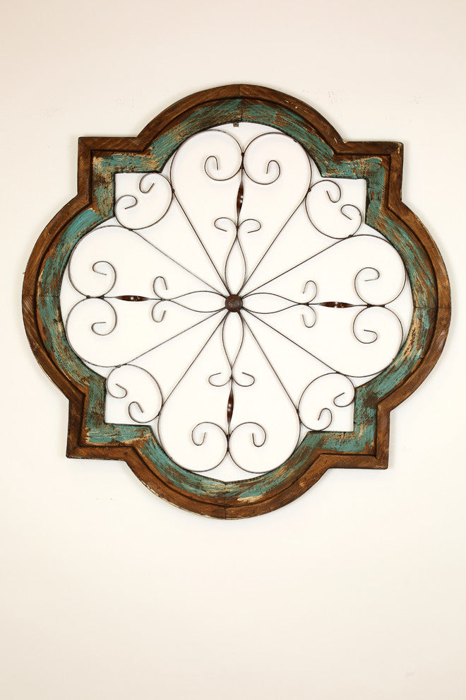 Hacienda Architectural Window, Turquoise