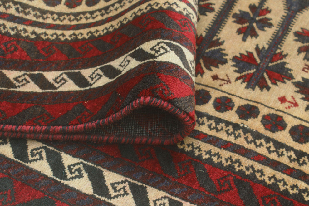 Vintage Distressed Lucas Beige/Rust Runner, 3'4x6'9