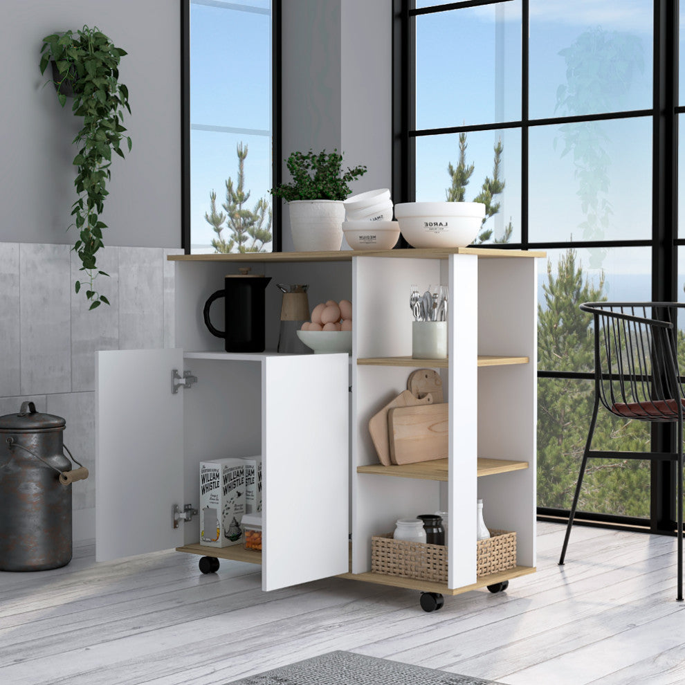 Kitchen Island Kamkacht, Kitchen, Light Oak / White