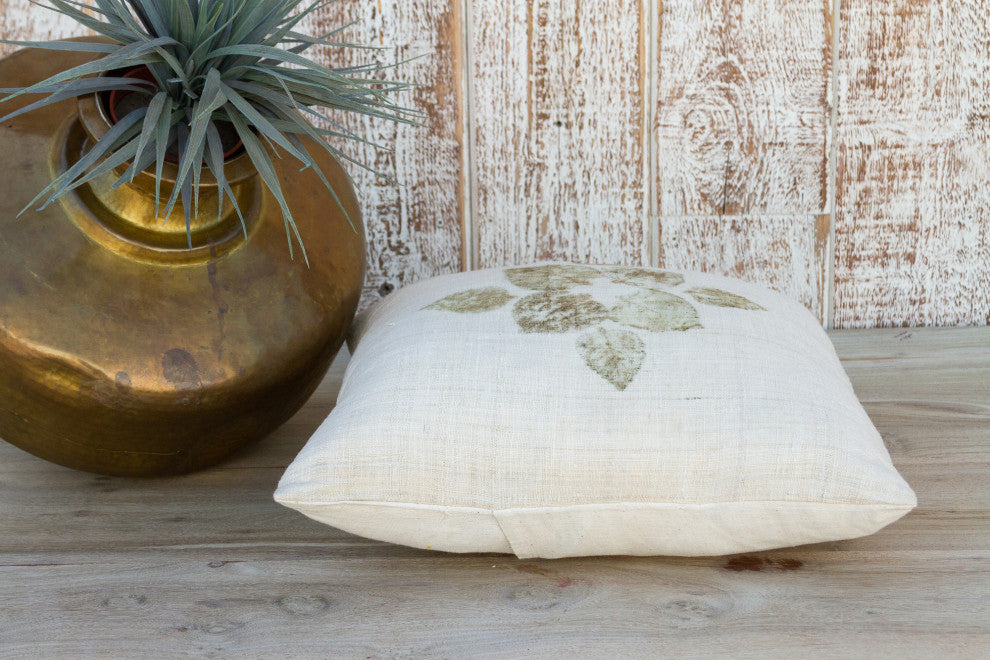 Avika Leaf Printed Organic Silk Pillow