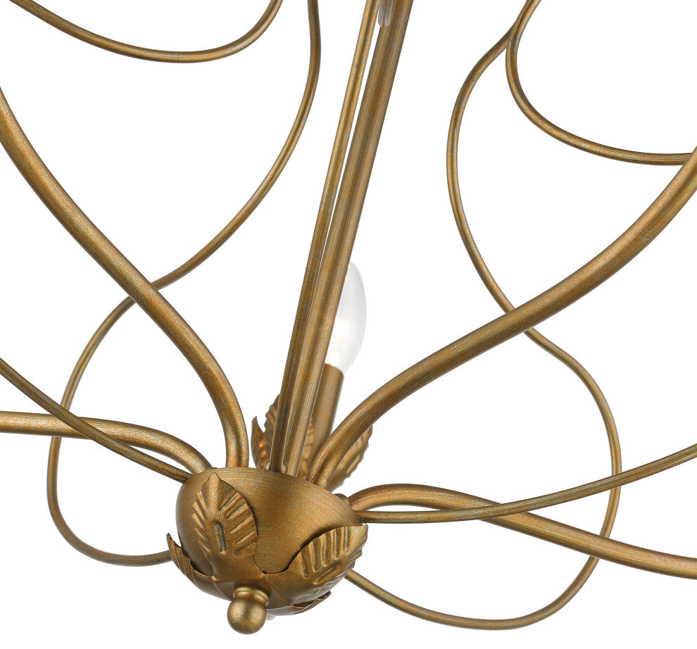 Livex Lighting 5 Light Antique Gold Leaf Chandelier