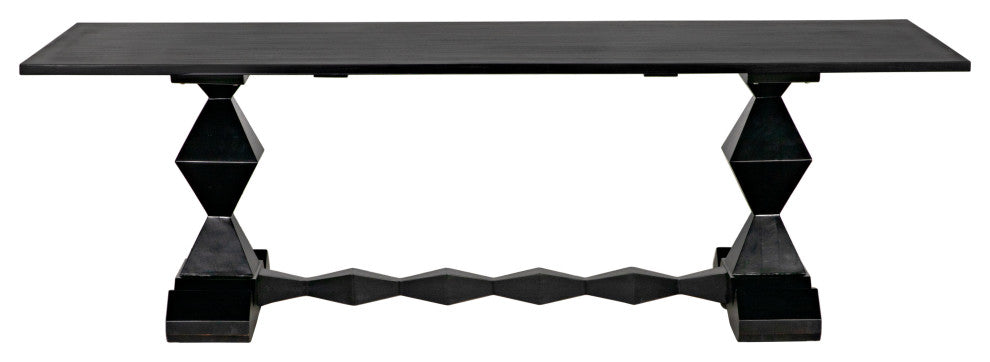 NOIR Furniture - Madeira Dining Table in Hand Rubbed Black - GTAB577HB