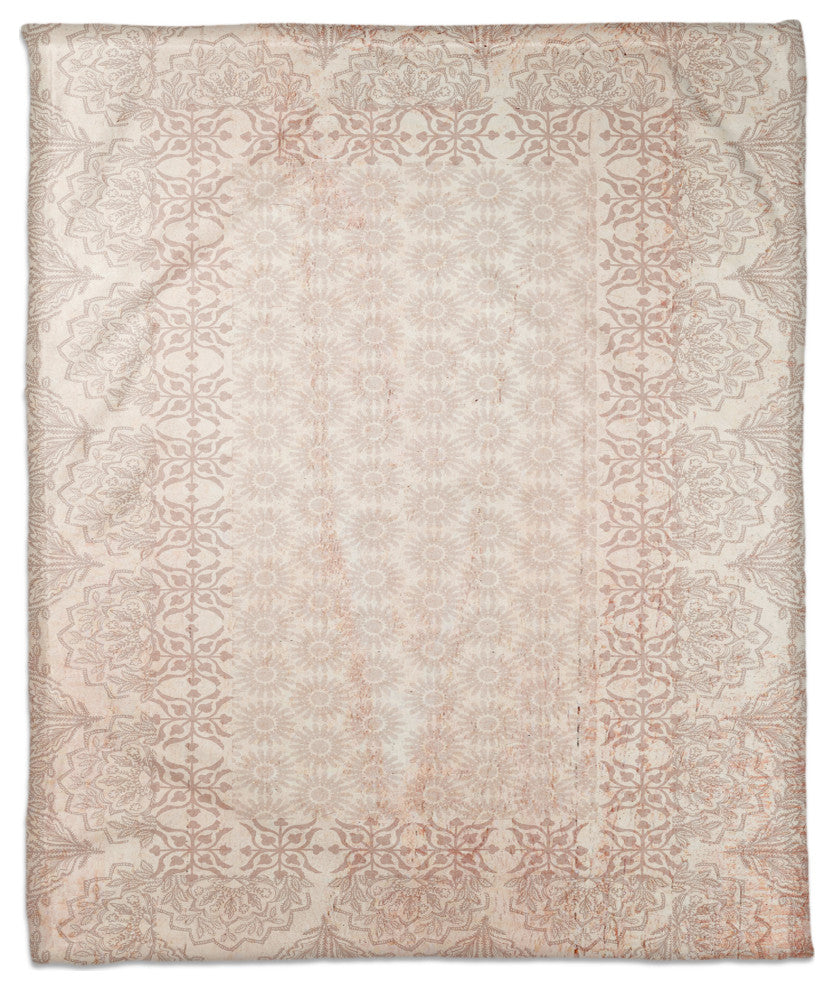 Paisley Sunburt Peach Pattern Blanket 50x60 Coral Fleece Blanket