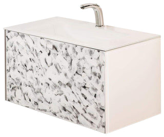 Sila Luxury Murano Glass Drop-In Single Bathroom Vanity 32", White