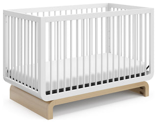 Storkcraft Santorini Deluxe 5-in-1 Convertible Crib, White With Driftwood