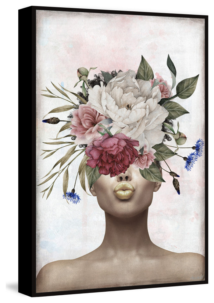 "Sealed With a Kiss" Floater Framed Painting Print on Canvas, 30x45