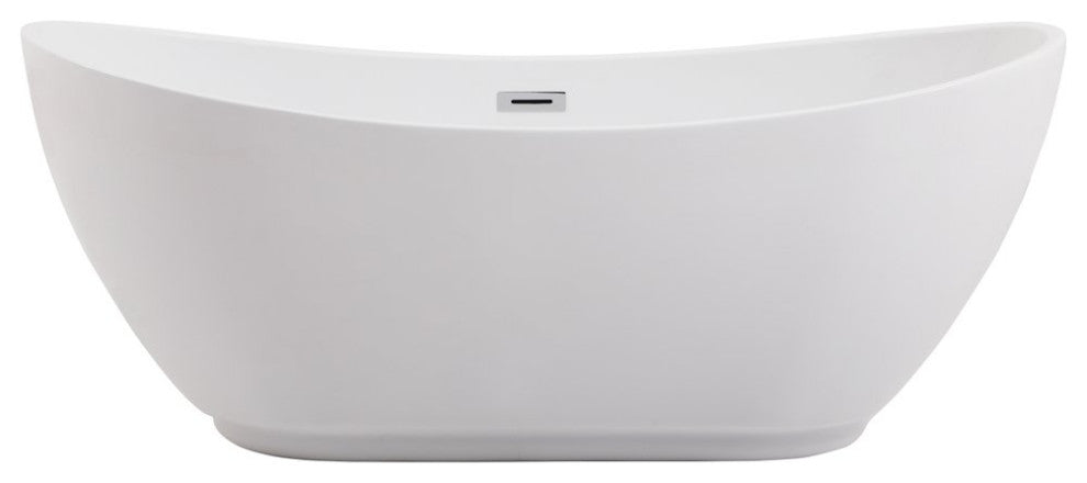 Issac 62" Soaking Bathtub, Glossy White