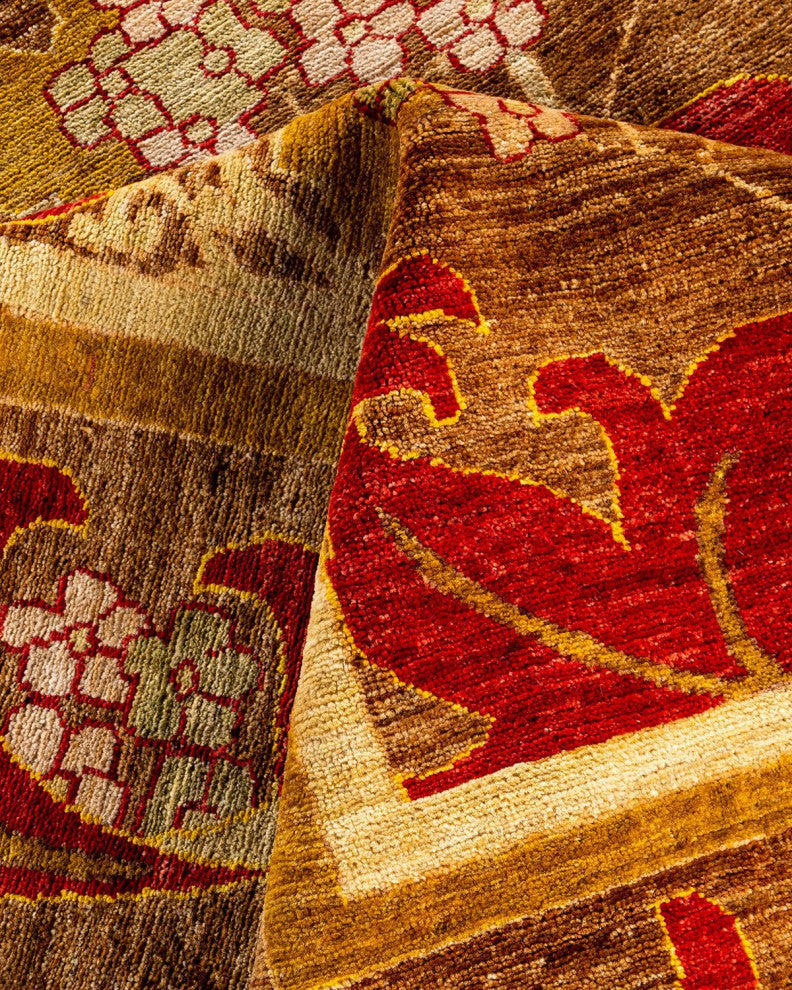 Overdyed, One-of-a-Kind Hand-Knotted Area Rug Brown, 8'10"x11'10"