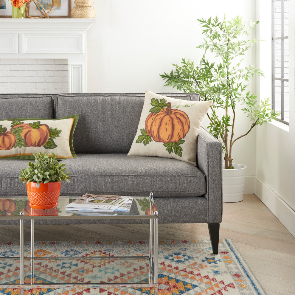 Mina Victory L9303 Throw Pillow, Natural, 18"X18"