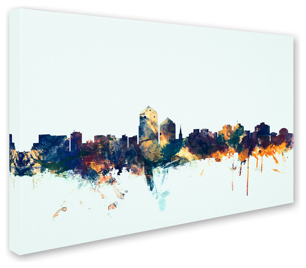 Michael Tompsett ''Albuquerque NM Skyline Blue'' Canvas Art, 16x24