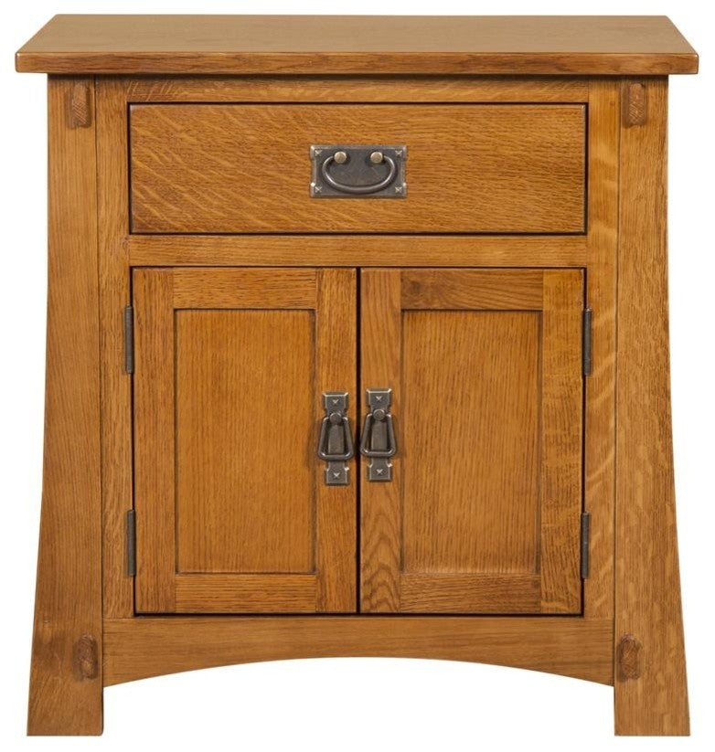 Mission Quarter Sawn Oak  2-Door 1-Drawer Nightstand