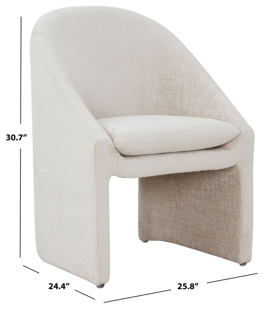 Safavieh Couture Kagan Chenille Dining Chair, Creme
