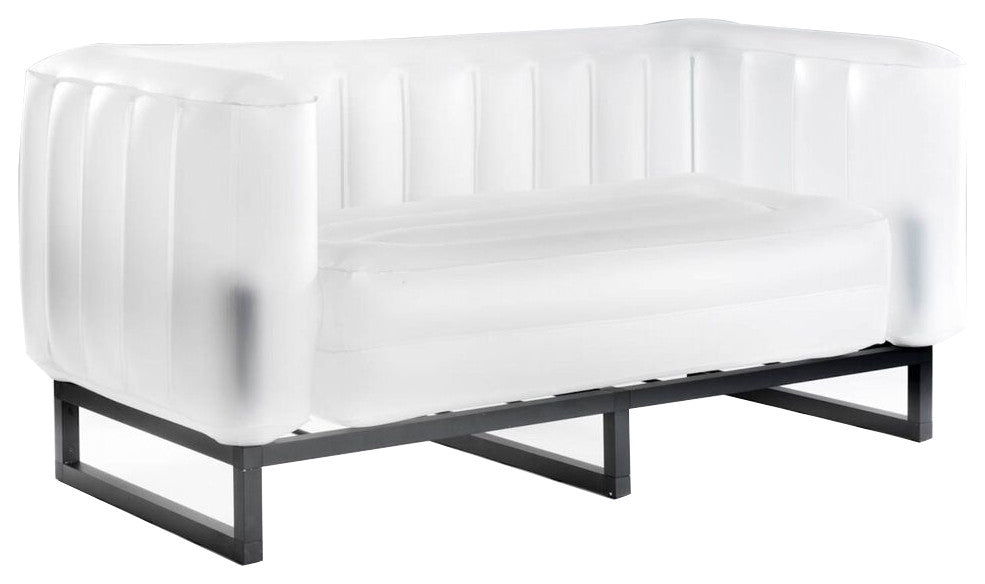Mojow Eko Yomi Sofa Wood Frame Mattress Translucent with Lighting, White