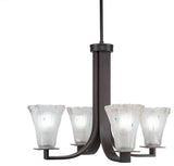 Apollo 4-Light Chandelier, Dark Granite/Frosted Crystal
