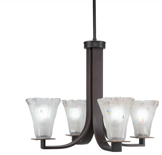Apollo 4-Light Chandelier, Dark Granite/Frosted Crystal