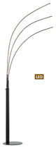 Artiva USA 92" Aurora LED Arch Tree Floor Lamp, Touch Dimmer, Matt Black