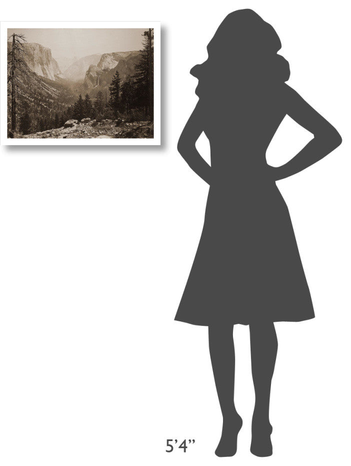 "Yosemite Valley, Inspiration Pt. Mariposa Trail, 1865-1866" Paper Art, 24"x19"