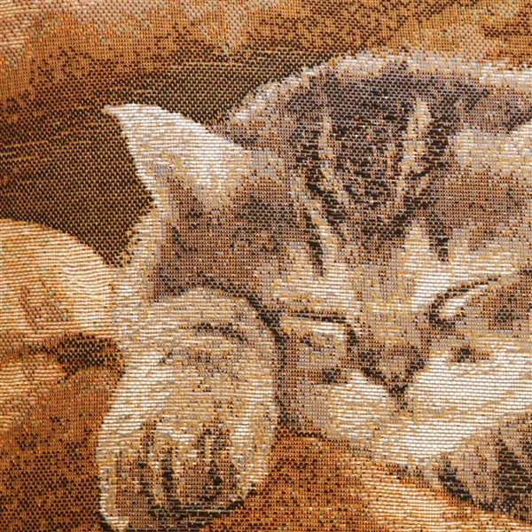 Pillow Decor - Sleeping Cat in Brown 14 x 14 Throw Pillow