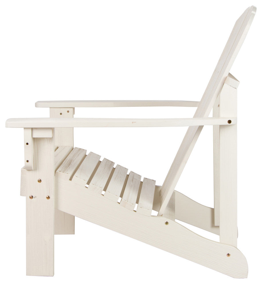 Shine Company 4626Ew Mid-Century Modern Adirondack Chair, Eggshell White