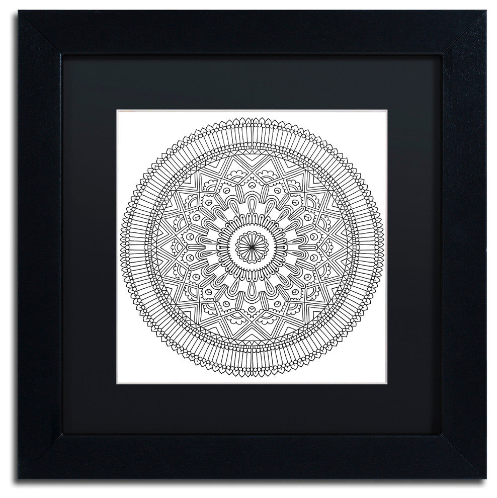 Hello Angel ''Mandala II'' Art, Black Frame, Black Mat, 11x11