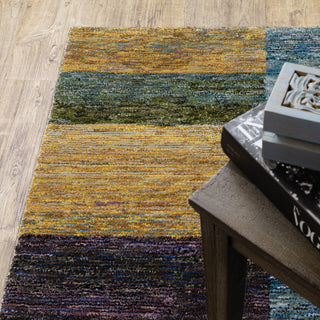 Sadie Mottled Geometric Multi-colored Area Rug, Multi-Colored, 2'3"x8'
