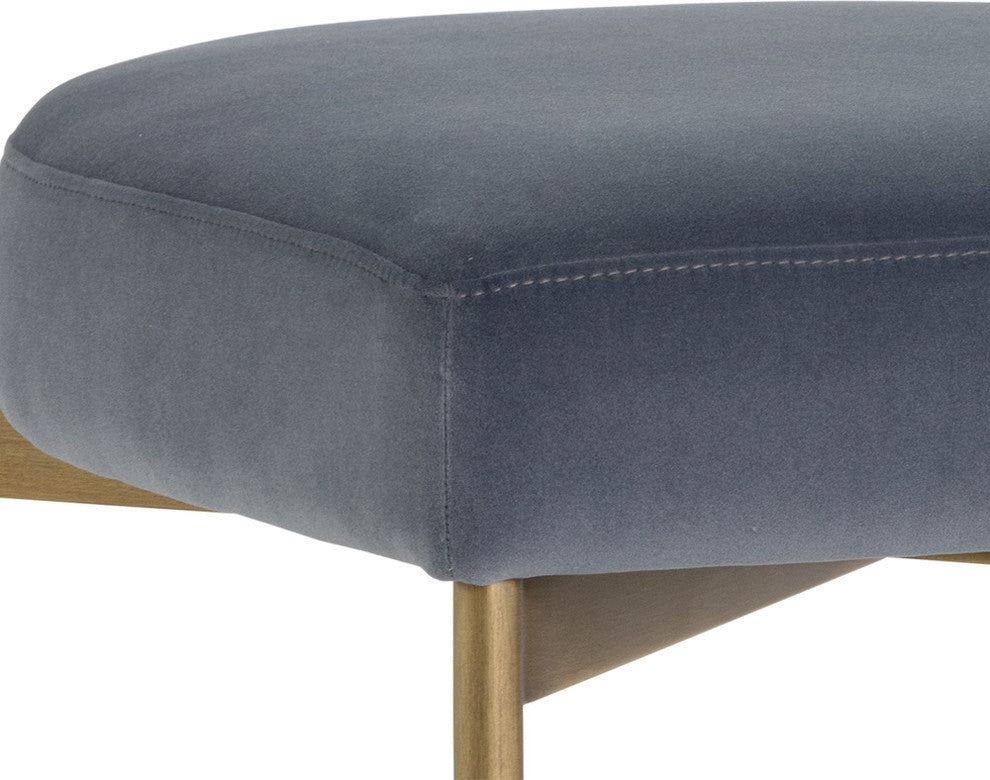 Seneca Dining Chair, Antique Brass, Velvet Slate, Set of 2