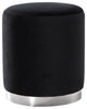 TOV Furniture Opal Black Velvet Ottoman -Silver Base