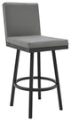 Rochester Swivel Metal and Gray Faux Leather Bar and Counter Stool