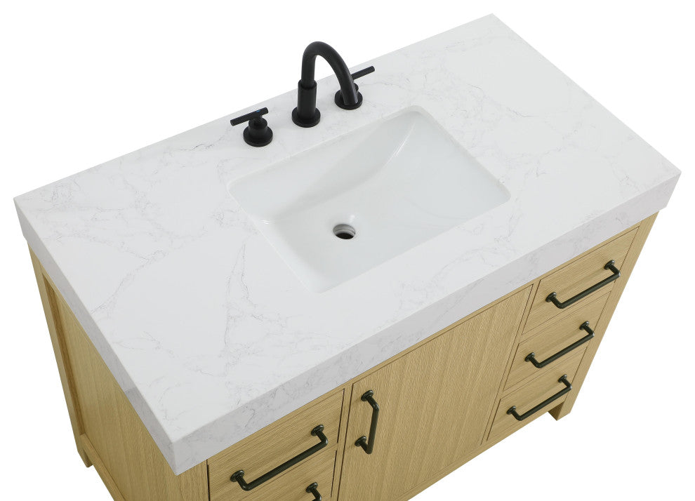 Home Living 42" Single Bathroom Vanity, Honey Brown