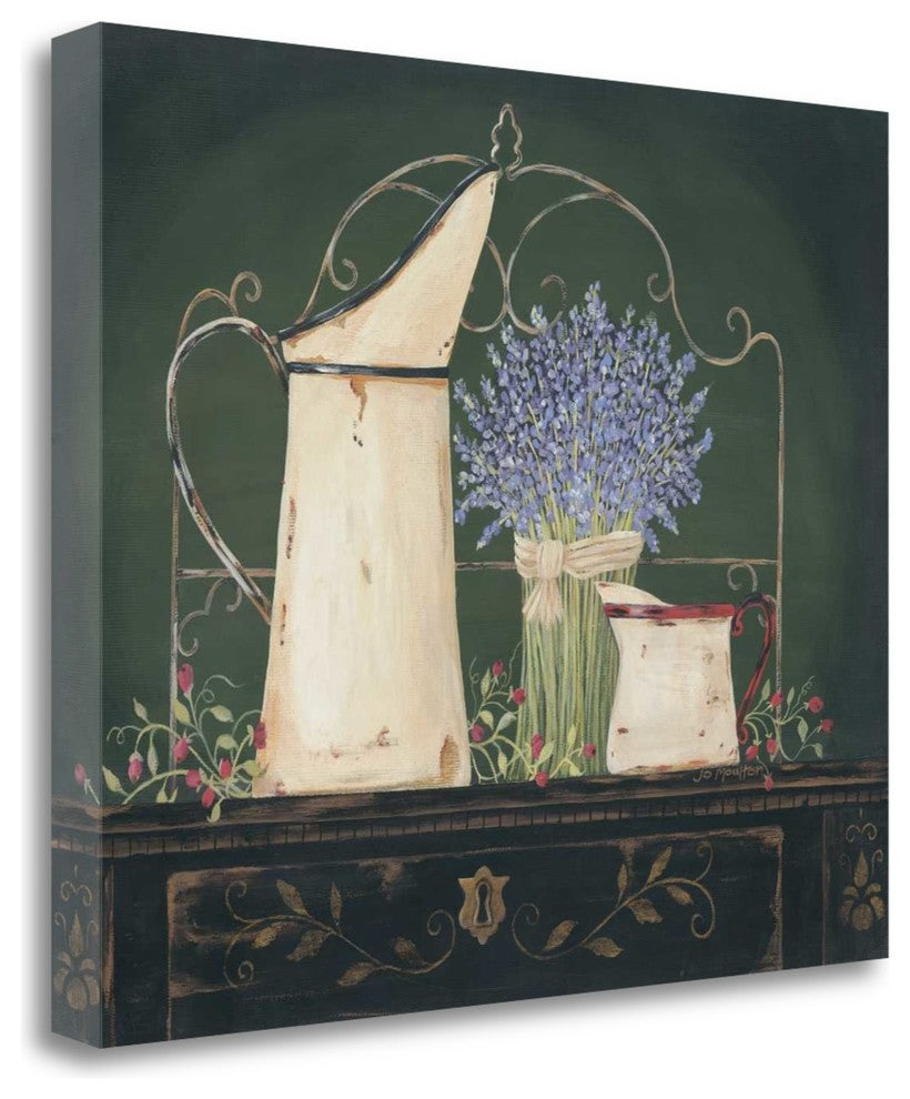 "Floral With Lavendar" By Jo Moulton, Giclee Print on Gallery Wrap Canvas