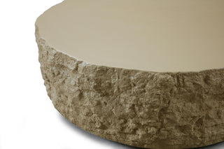 Modrest Quarry Modern Beige Round Coffee Table