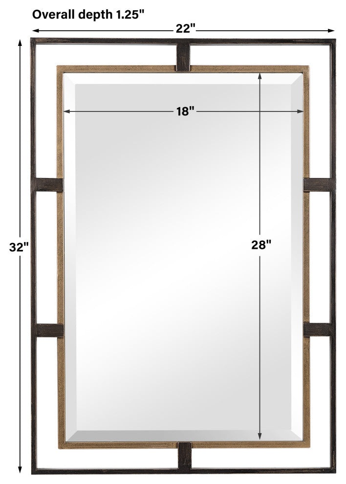 Uttermost Carrizo Gold and Bronze Rectangle Mirror
