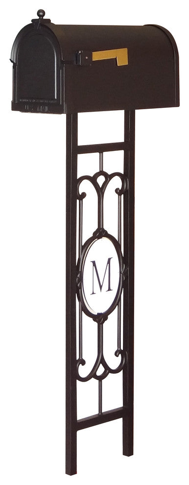 Berkshire Curbside Mailbox with Monogram Mailbox Post