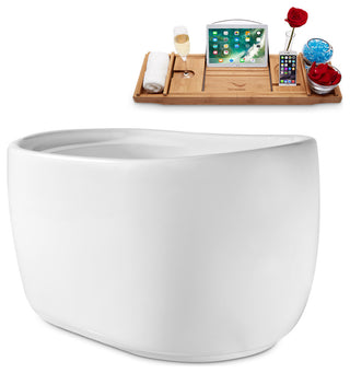 51" Streamline Freestanding Tub and Tray With Internal Drain
